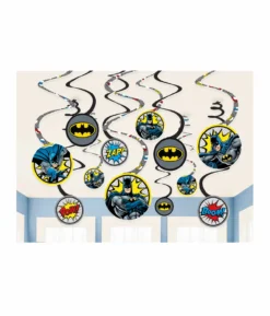 Batman Spiral Swirls Hanging Decorations 12pc