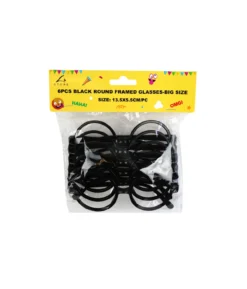 Big Black Round Framed Glasses 6pc