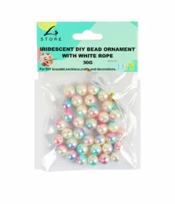Big Iridescent Pearl DIY Bead Ornament With White Rope 30g