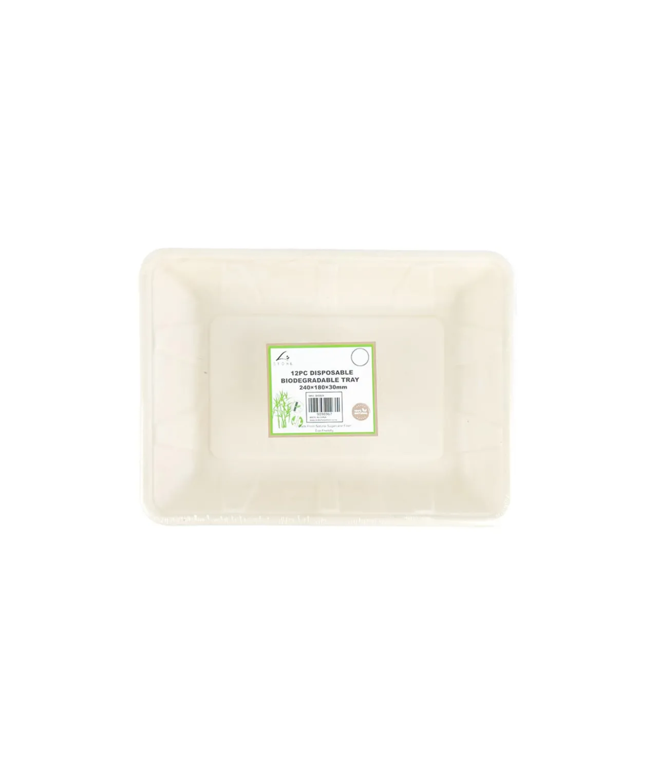 Biodegradable Tray 240x180x30mm 12pc