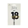 Black 18 Acrylic Cake Topper 12X8cm