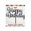 Black Acrylic Happy Birthday Topper