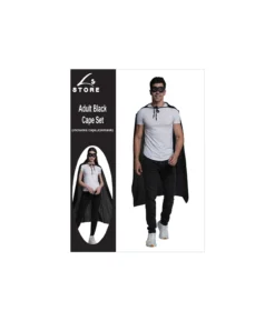 Black Adults Cape & Mask Set
