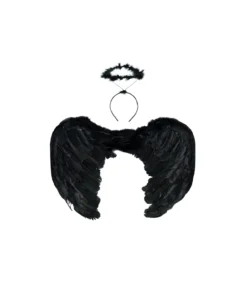 Black Angel Wings & Headband 55cm