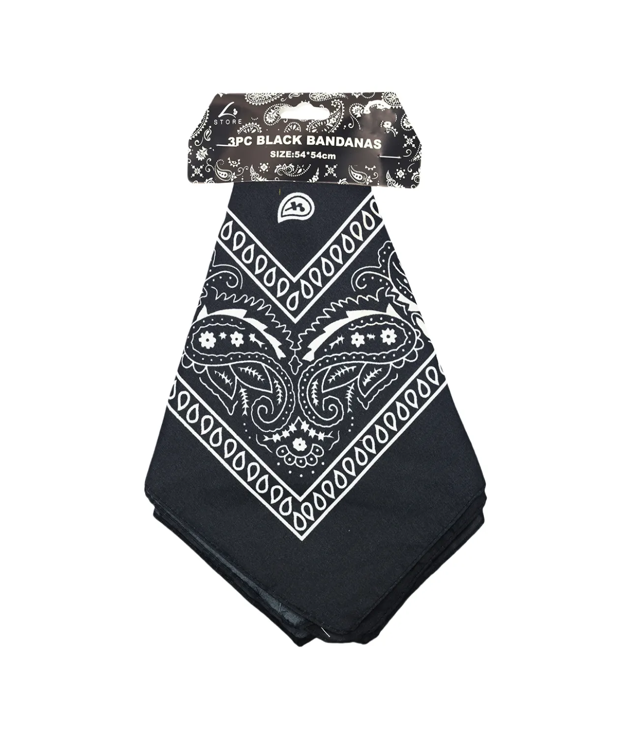 Black Bandanas 54x54cm 3pc