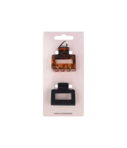 Black & Brown Claw Clip Set 2pc