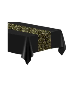 Black & Gold Tablecover 137x274cm