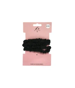 Black Hair Scrunchies 4pk
