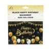 Black Happy Birthday Backdrop 100x150cm