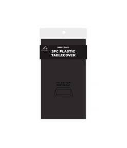 Black Plastic Tablecover 3pk