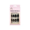 Black Round Press On Nails 24pc