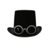 Black Steampunk Top Hat with Goggles