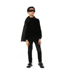 Black Superhero Cape & Mask 60cm