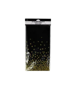 Black Tablecloth With Gold Dots