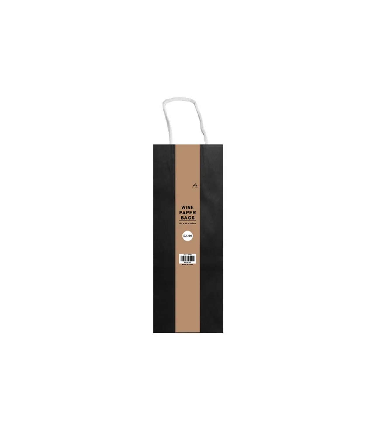 Black Wine Paper Bags 2pc