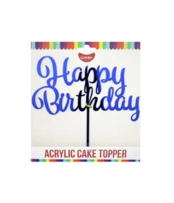 Blue Acrylic Happy Birthday Topper