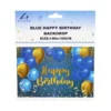 Blue Happy Birthday Backdrop 100x150cm