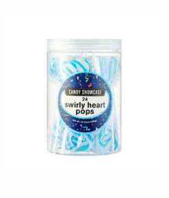 Blue Heart Swirly Pop 24pk