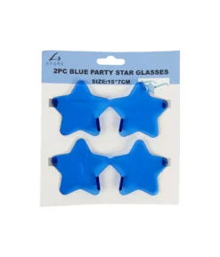 Blue Party Star Glasses 15x7cm 2pc