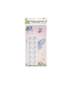 Butterfly Design Paper Bags & Stickers 29cm 10pk