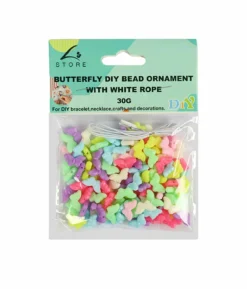 Butterfly DIY Bead Ornament With White Rope 30g