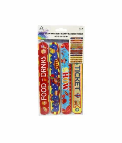 Circus Design Slap Bracelet Set 12pc