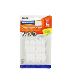 Clear Decorating Removable Organiser Hook 6pk