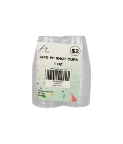 Clear PP Plastic Shot Cups 1oz 24pk