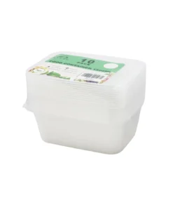 Clear PP Rectangular Food Container 10pc 1500ml