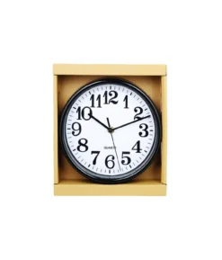 Clock Black With White Face 20cm