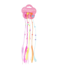 Colorful Children Pigtail Wig Hair Clips 6pc 30cm
