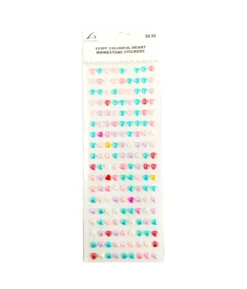 Colorful Heart Rhinestones Stickers 153pc