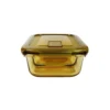 2-Comp Rectangle Amber Borosilicate Glass Container 800ml