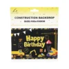 Construction Happy Birthday Backdrop 100x150cm