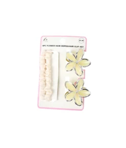 Cream Flower Hair Accessory Set 4pc