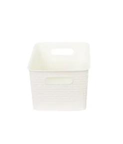 Cream Plastic Storage Box 39.5x26x19 cm