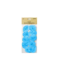 Crepe Paper Streamers Light Blue 10pk