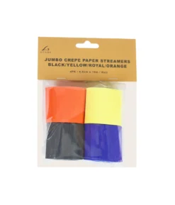 Crepe Paper Streamers Mixed 4pk 4.5cm x 10m