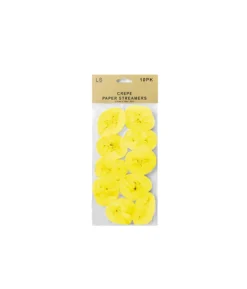 Crepe Paper Streamers Yellow 10pk