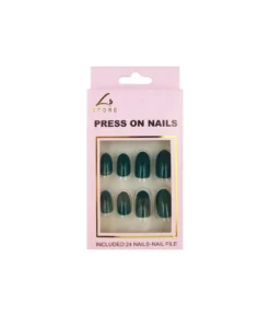 Dark Green Round Press On Nails 24pc