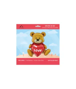 3D Bear With Love Foil Balloon 41x50x31cm