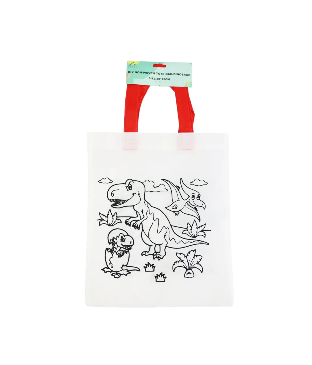 Dinosaur DIY Non-Woven Tote Bag 30x25cm