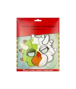 Dinosaur DIY Paper Masks 18cm 4pc