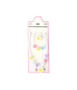 Flower Necklace & Bracelet & Ring Set