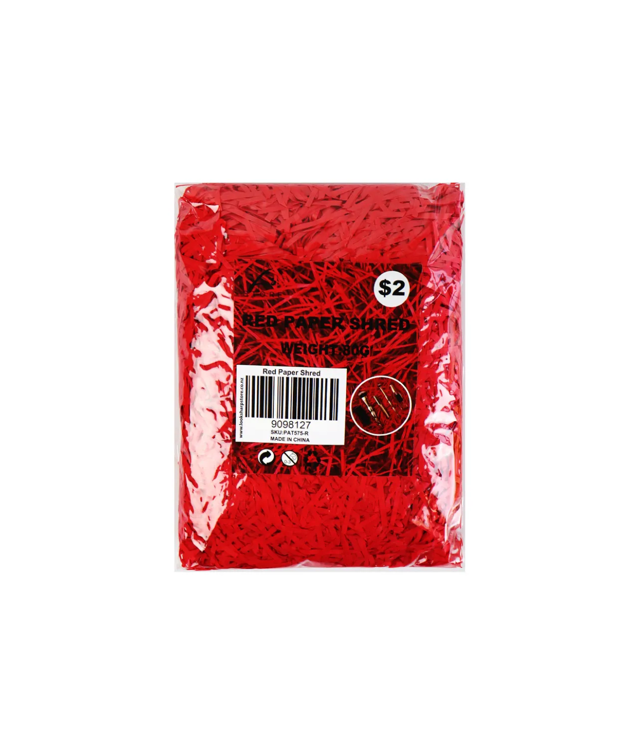 Fluorescent Red Paper Shreds 80g