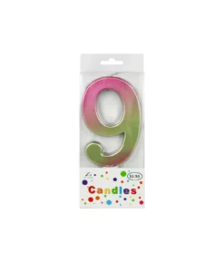 Giant Iridescent Number Candle 9