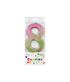 Giant Iridescent Number Candle 8