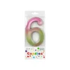 Giant Iridescent Number Candle 6