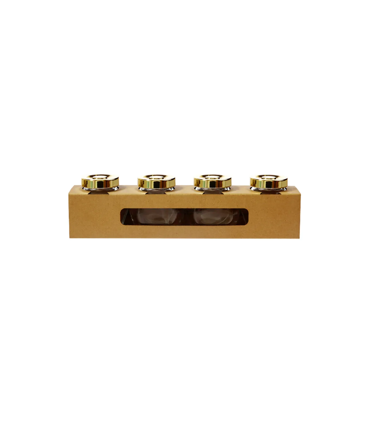 Glass Bottle With Gold Lid 4pk