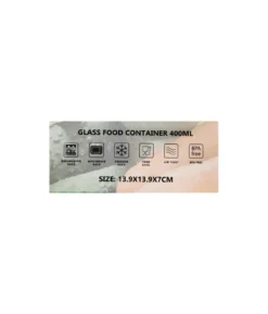 Glass Storage Container With Plastic Snap Lid 400ml 139x139x70mm